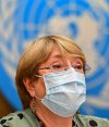 Michelle Bachelet, alta Comisionada de los Derechos Humanos, habla en una sesión de la ONU. Foto: AFP