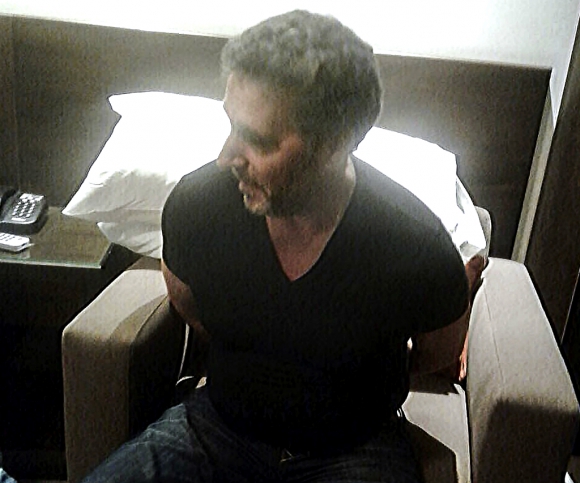 Rocco Morabito cuando fue detenido en un hotel de Montevideo en 2017. Foto: AFP