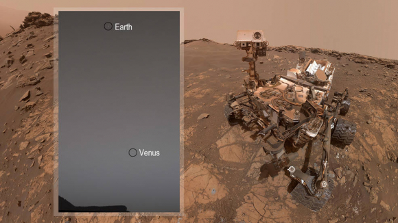 Imagen de la Tierra y Venus tomada por el rover Curiosity de la NASA. Foto: NASA.