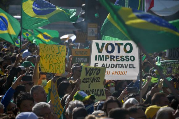 Manifestaciones en Brasil en apoyo a Jair Bolsonaro. Foto: AFP