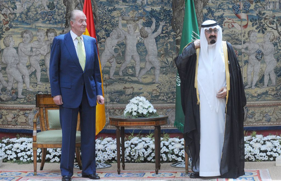 El rey emérito de España junto al rey Abdullah de Arabia Saudita. Foto: AFP