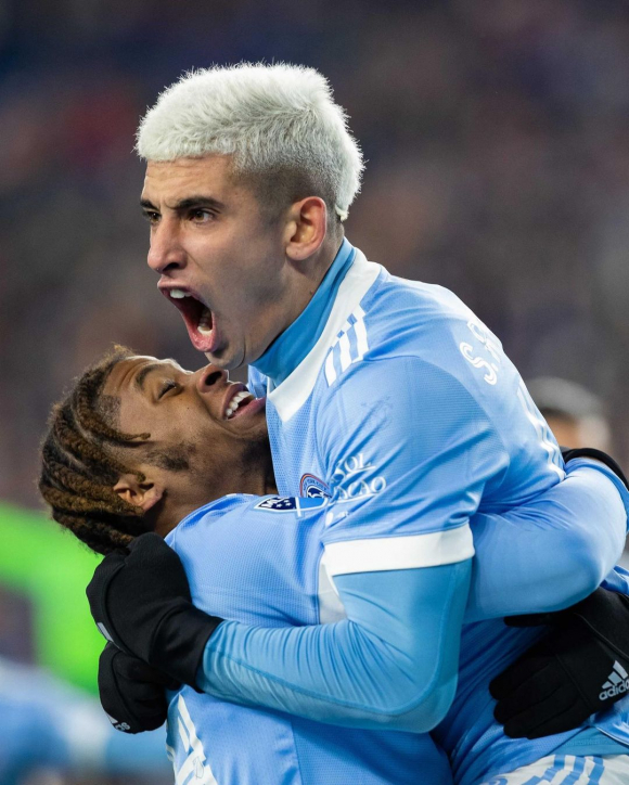 Santiago Rodríguez celebrates his goal in the New York City-New England Revolution.  Photo: @NYCFC.