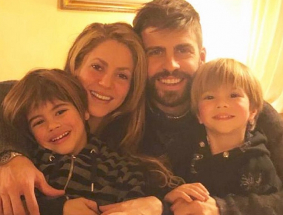 Shakira, Piqué y sus hijos en 2018. Foto: Instagram @shakira