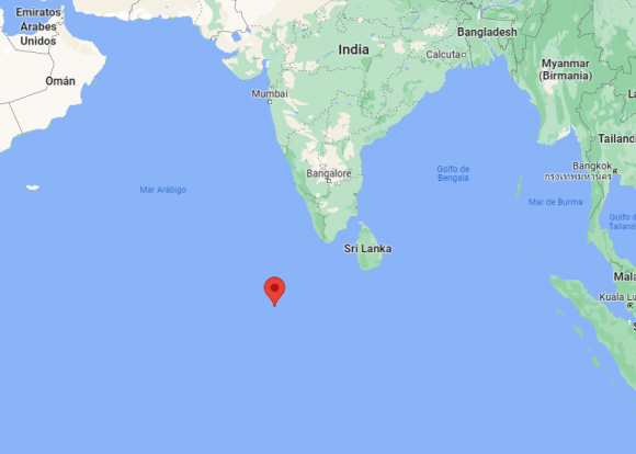 Mapa de Maldivas. Foto: Google