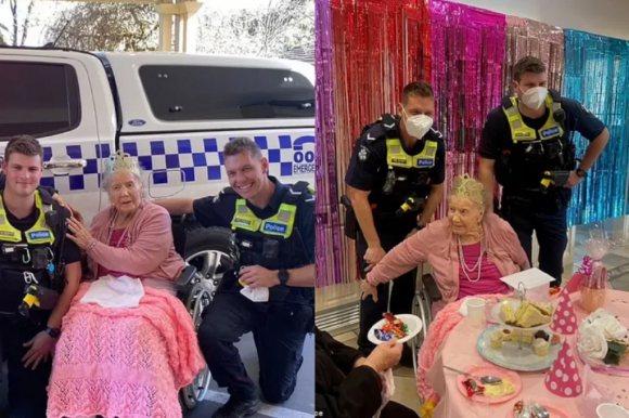 Pictures Of Australian Police With Birthday Girl.  Photo: Facebook