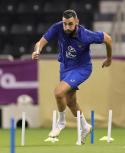 Karim Benzema durante el entrenamiento de la selección de Francia. Foto: EFE.