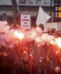 Manifestaciones en Bruselas. Foto de AFP.