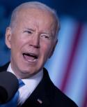 El presidente de los Estados Unidos, Joe Biden, pronuncia un discurso sobre la guerra rusa en Ucrania. Foto: AFP.