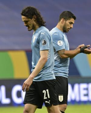 Edinson Cavani y Luis Suárez. Foto: Nicolás Pereyra.