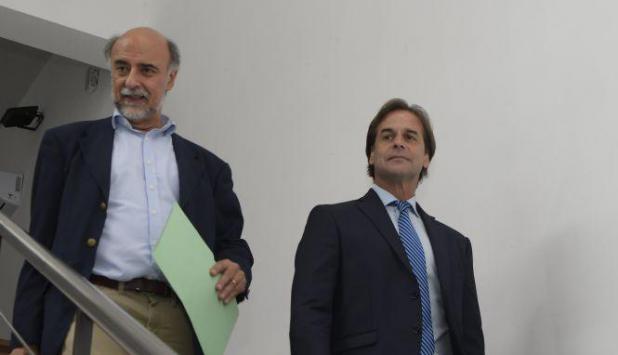 Lacalle Pou se reunió con el líder del Partido Independiente, Pablo Mieres. Foto: Leonardo Mainé